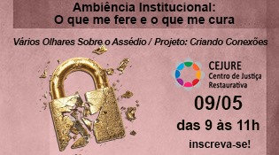 Num fundo rosé, um cadeado dourado se desfazendo